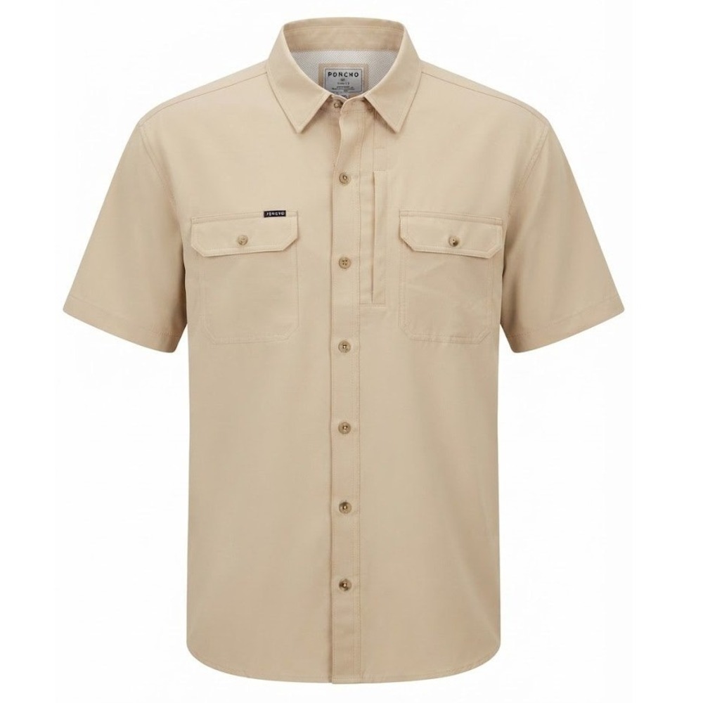 Poncho Outdoors Men 3XL The Brown Bear Short Sleeve Magnetic Pocket Shirt - MD